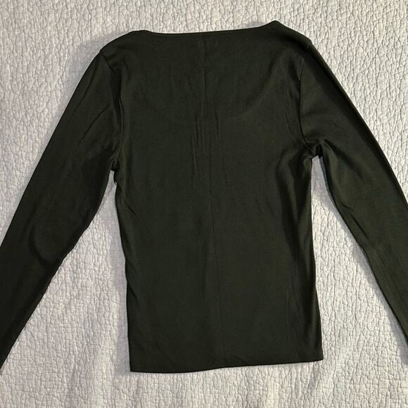 Old Navy Women's Forest Green Long Sleeve Shirt - Picture 2 of 4